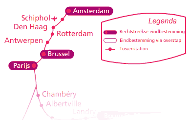 route naar parijs